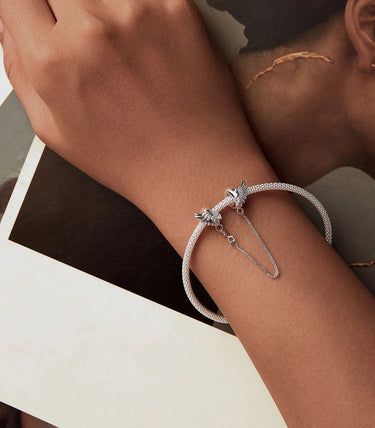 Сребърна осигурителна верижка „Разтвори криле и полети“