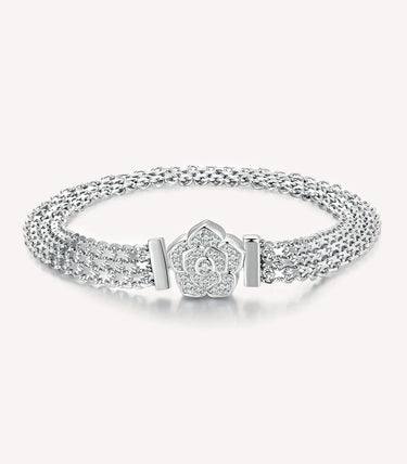 Сребърна плоска гривна за талисмани "Брилянс"