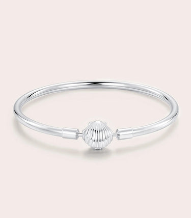 Сребърна твърда гривна за талисмани "С полъх на море"