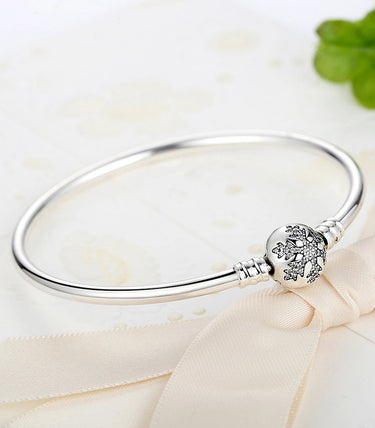 Сребърна твърда гривна за талисмани "Съвършена като теб"