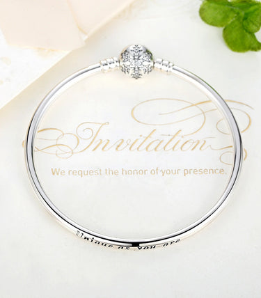 Сребърна твърда гривна за талисмани "Съвършена като теб"