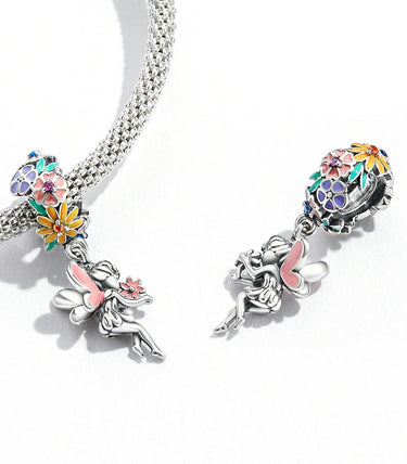 Сребърна висулка „Фея на цветята“