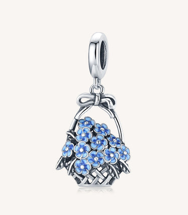 Сребърна висулка „Пролетна кошничка за теб!“