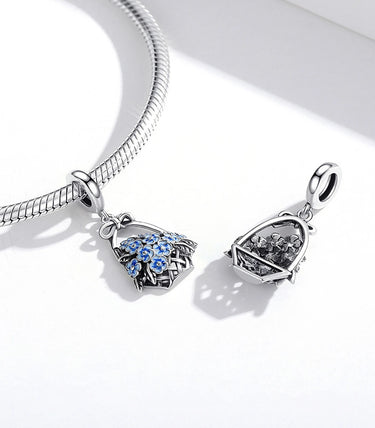 Сребърна висулка „Пролетна кошничка за теб!“