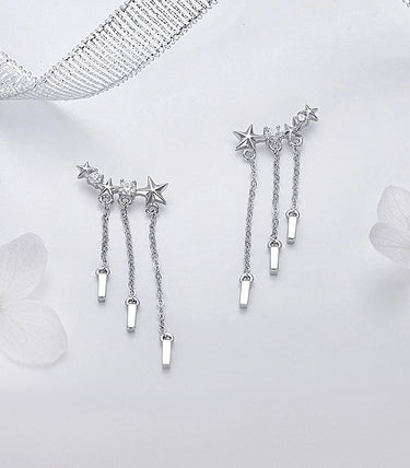 Сребърни обеци „Блести като звездите“