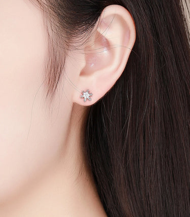 Сребърни обеци „Частички зима“