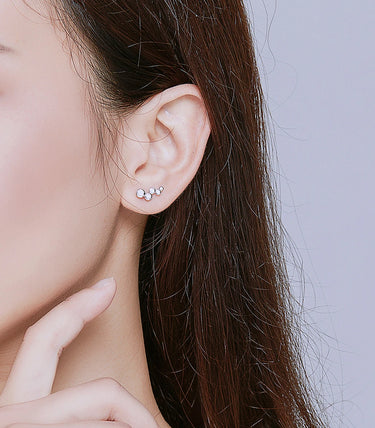 Сребърни обеци "Частици блясък"