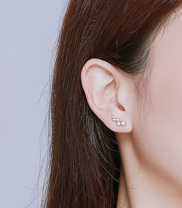 Сребърни обеци "Частици блясък"