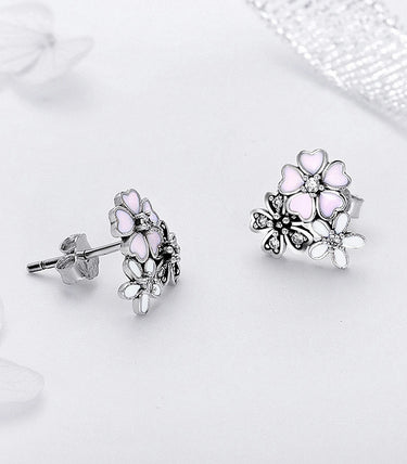 Сребърни обеци "Цветна приказка"