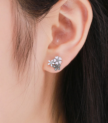 Сребърни обеци "Цветна приказка"