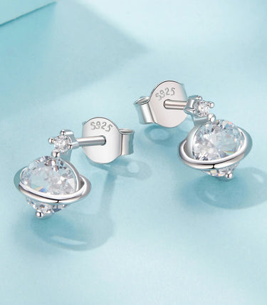 Сребърни обеци "Космическа искра"