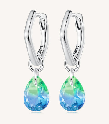 Сребърни обеци „Лазурен блясък“