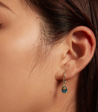 Сребърни обеци „Лазурен блясък“