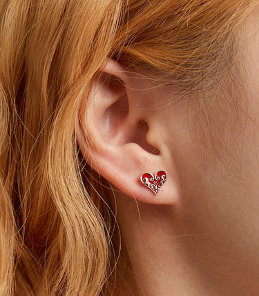 Сребърни обеци "Обичам риска"