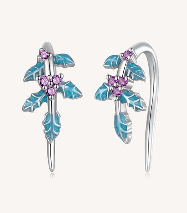 Сребърни обеци „Празничен илекс“