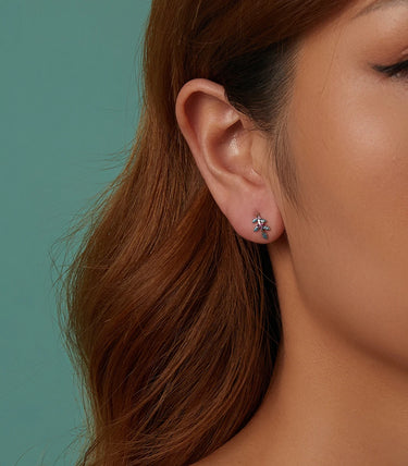 Сребърни обеци „Празничен илекс“