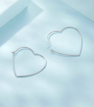 Сребърни обеци „С голямо сърце“