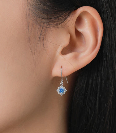 Сребърни обеци „Синя топлина“