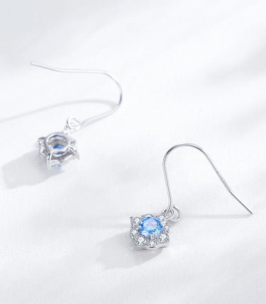 Сребърни обеци „Синя топлина“