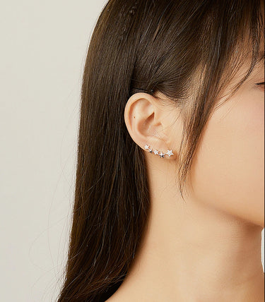 Сребърни обеци „Звезден път“