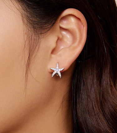 Сребърни обеци „Звездички за теб“