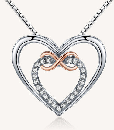 Сребърно колие „Две сърца в едно“