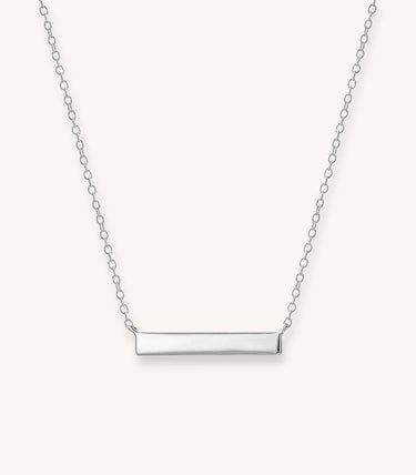 Сребърно колие с хоризонтална плочка