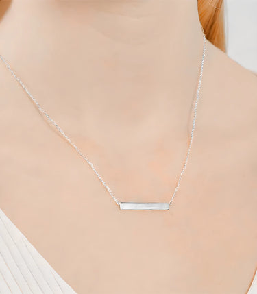 Сребърно колие с хоризонтална плочка