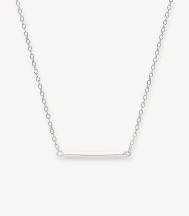 Сребърно колие с мини плочка