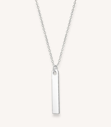 Сребърно колие с вертикална плочка
