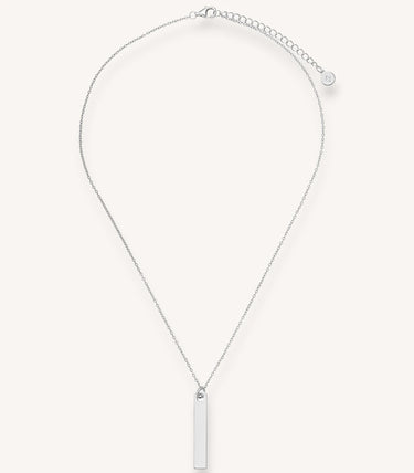 Сребърно колие с вертикална плочка