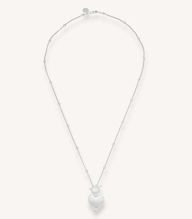 Сребърно колие сърце T-lock