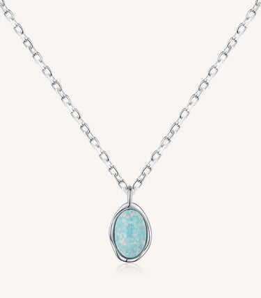 Сребърно колие "Утрин в опални цветове"