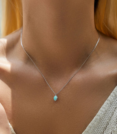 Сребърно колие "Утрин в опални цветове"