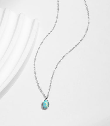 Сребърно колие "Утрин в опални цветове"