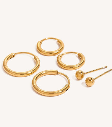 Троен сет обеци халки и топче