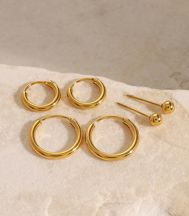 Троен сет обеци халки и топче