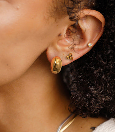 Троен сет обеци на винт с циркон