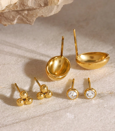 Троен сет обеци на винт с циркон