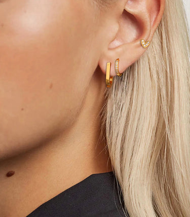 Троен сет обеци с бели циркони