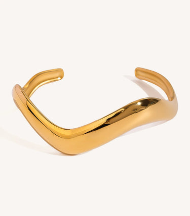 Твърда отворена wavy гривна