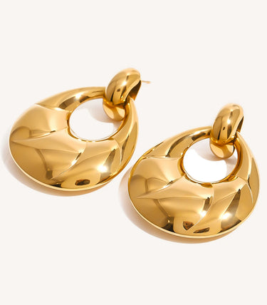 Висящи обеци халки с широк релефен ринг