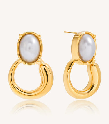 Висящи обеци на винт с перли