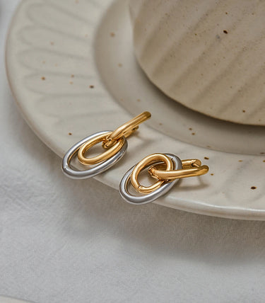 Висящи обеци с двойни рингове