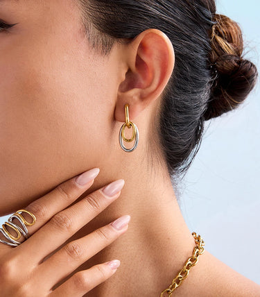 Висящи обеци с двойни рингове