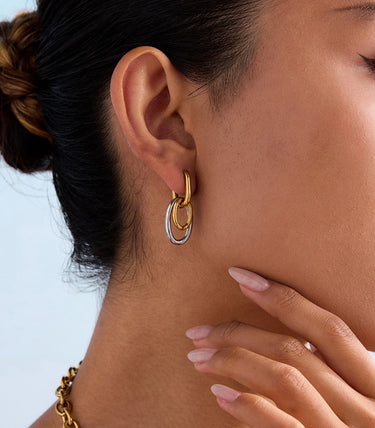 Висящи обеци с двойни рингове