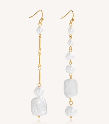 Висящи обеци с различни по форма перли