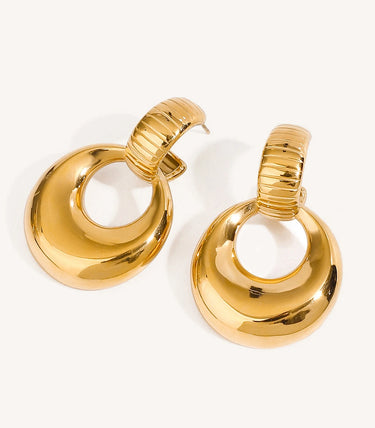 Висящи релефни обеци халки с широк ринг